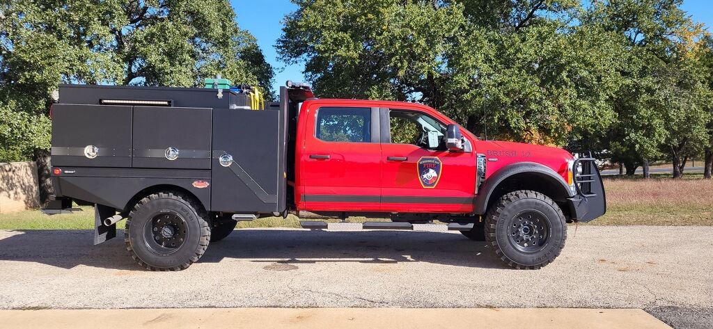 Image of fire apparatus known as Brush 12 - which is a 2023 Ford 550 with tank and pump skid Weis 